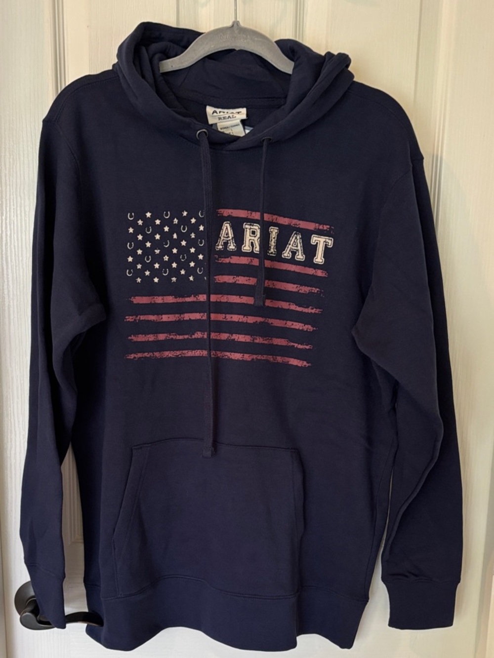 Ariat Navy Pullover Hoodie with Flag Graphic